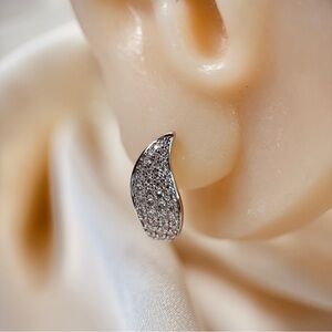 Paved Huggie Hoop Earrings S925 Moissanite 0.58ctw